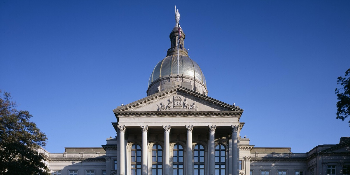 The Georgia State Capitol in Atlanta, its dome covered in gold leaf.